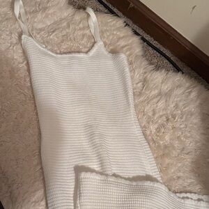 White knit tank maxi dress
